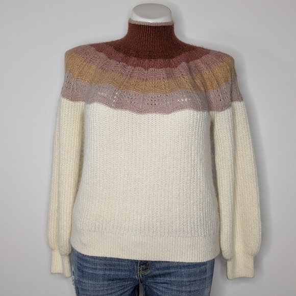 ✨3/$15 Maurices cream blush pink high neck sweater XL - Picture 1 of 9